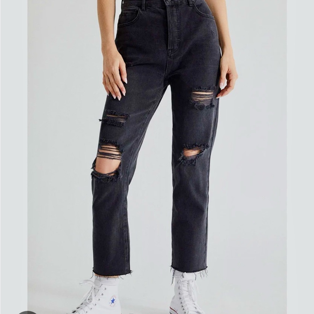 PacSun High Rise Black Distressed Jeans Excellent Condition